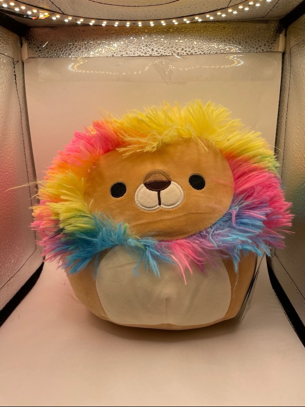 Squishmallows Rainbow Mane Lion Plush - Tan with Yellow, Pink, Blue